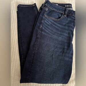 AE Women's Next Level Stretch High-Waisted Jeggings Dark Blue